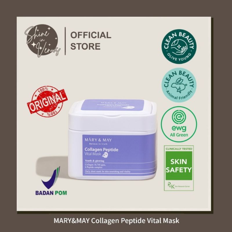 MARY & MAY Collagen Peptide Vital Mask (30ea)
