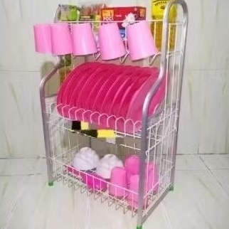 RAK PIRING ALUMINIUM 3 SUSUN