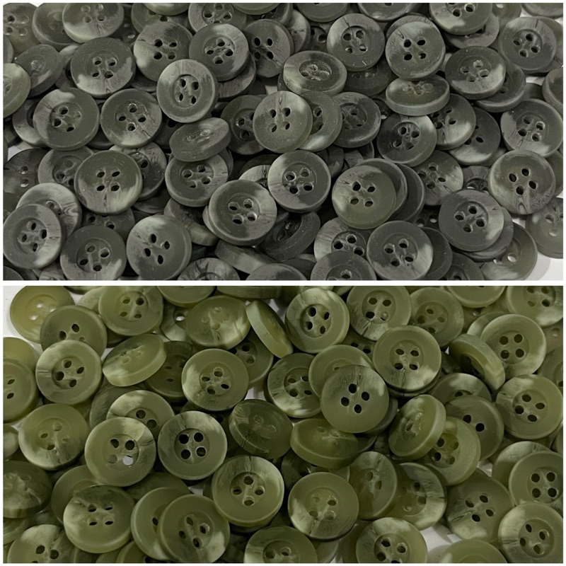 Partenzil (144 Pcs) Kancing Baju/Kemeja/Hem/Ukuran 18L/1,1Cm/Motif Belang