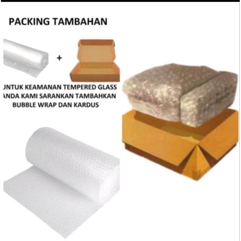 

Tambahan Packing Bubble wrap dan Kardus