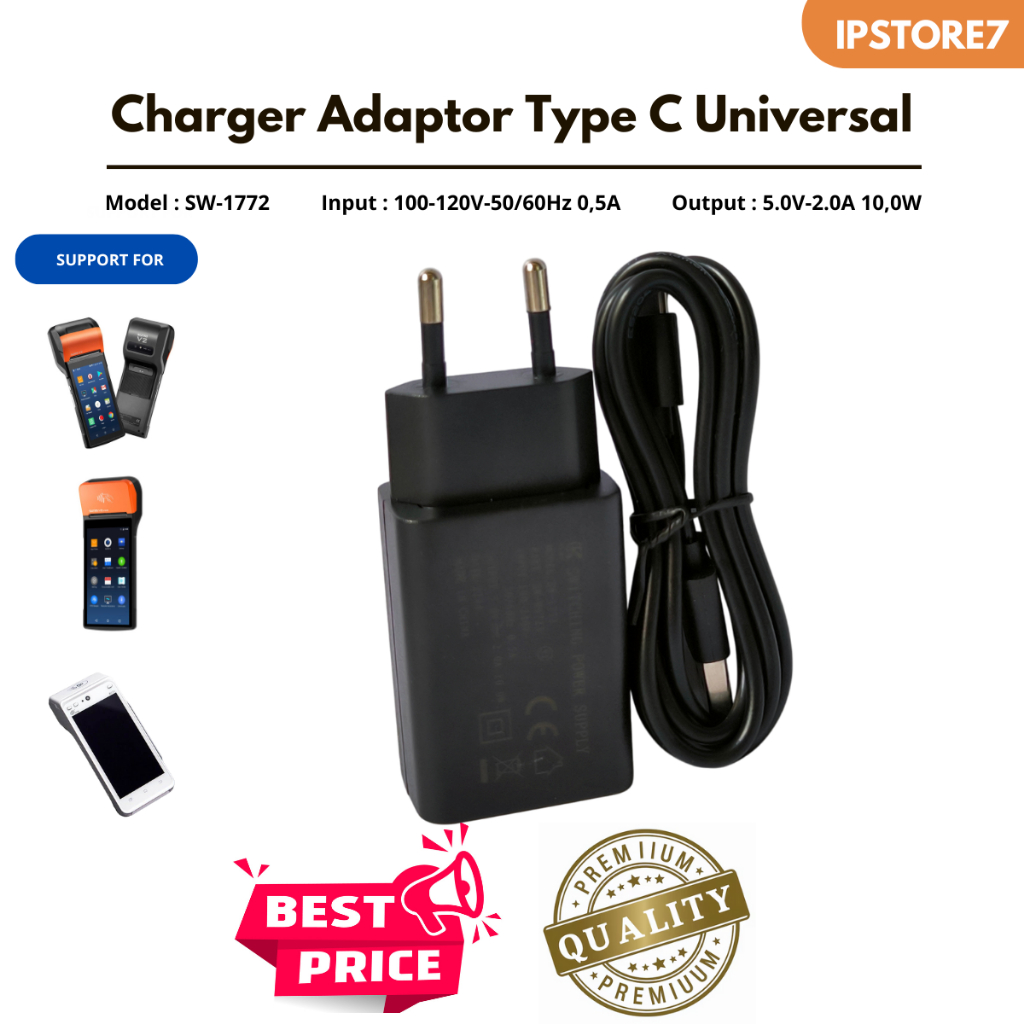 J4SL Charger Adaptor Universal Type C Edc Sunmi Pax Ovo Bca Dll