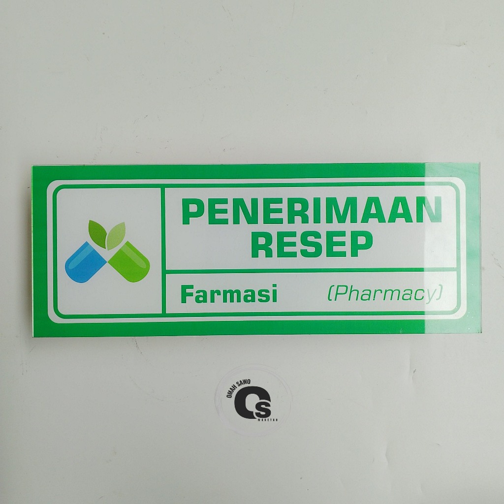 

Akrilik Penerimaan Resep - Tempat Menerima Resep - Akrilik Nama Ruang - Farmasi