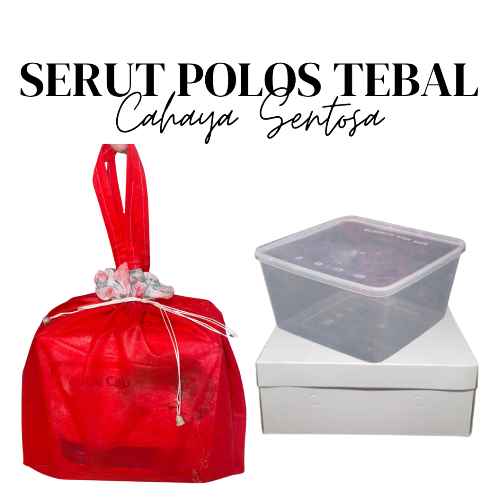 (12 pcs) Tas Serut Hajatan Polos Spunbond Untuk Dus Nasi - Spunbond