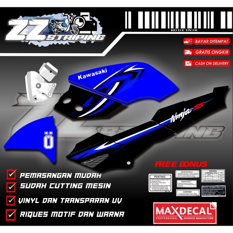 STIKER STRIPING MOTOR NINJA VICTOR  (bisa CUSTOM)