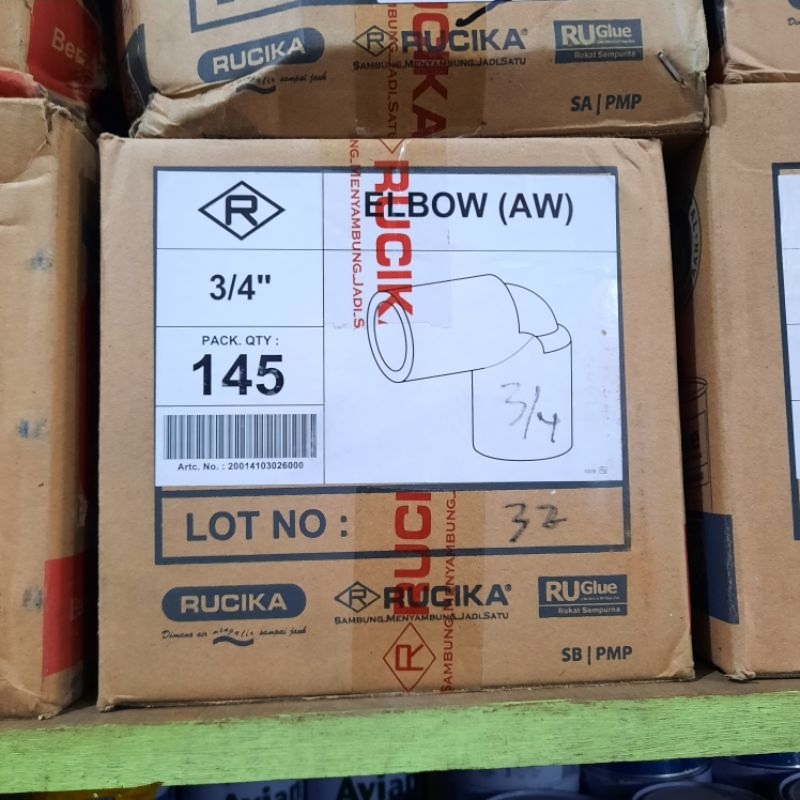 [1 DUS ISI 145 PCS] Rucika Elbow AW 3/4 inch / Elbo ¾" / Knee AW 3/4" / Keni Rucika Dus Grosir