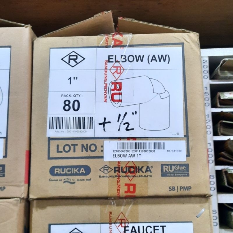 [1 DUS ISI 80 PCS] Rucika Elbow AW 1" / Elbo Rucika 1 inch / Keni 1 inch / Knee AW PVC Dus Grosir