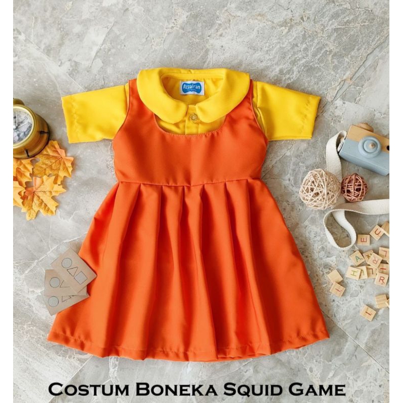 BAJU SQUID GAME ANAK/BAJU PERMAINAN ANAK/SQUID GAME VIRAL/BONEKA SQUID GAME ANAK (READYSTOK)