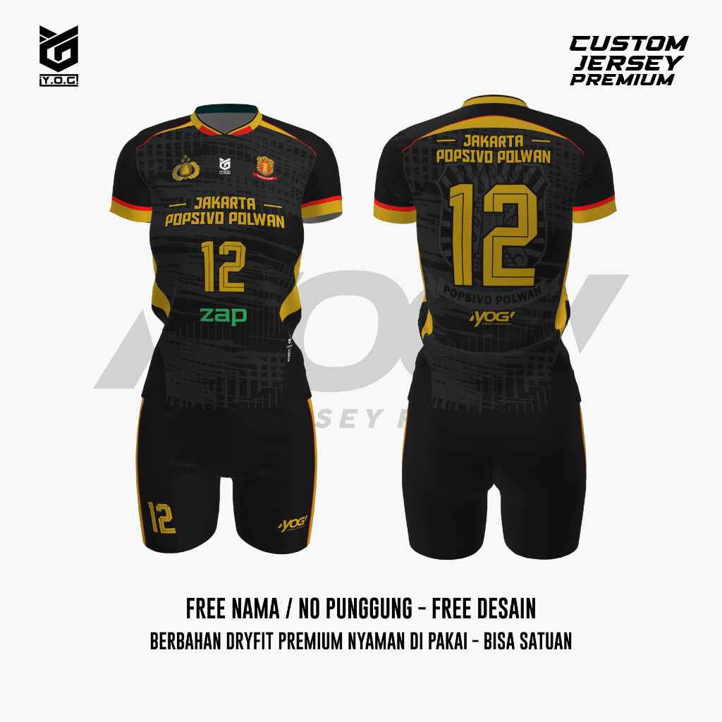 JERSEY LATIHAN POPSIVO (HITAM) PROLIGA 2025 PREMIUM - PREORDER [ BISA CUSTOM NAMA & NOMOR  | BAJU VO