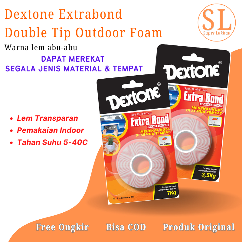 

Double Tip Kuat Double Tape Dextone Extra Bond Tahan Cuaca Outdoor