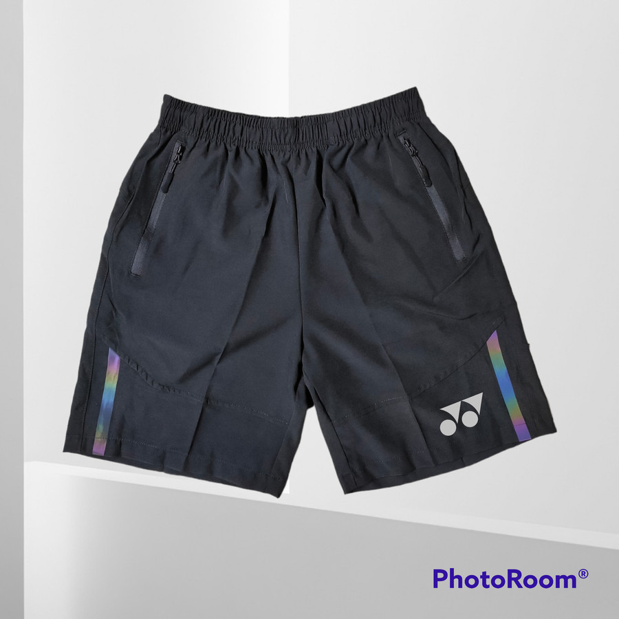 celana pendek pria olahraga running jogging Big sport hitam motif yonex  ukuran 5XL