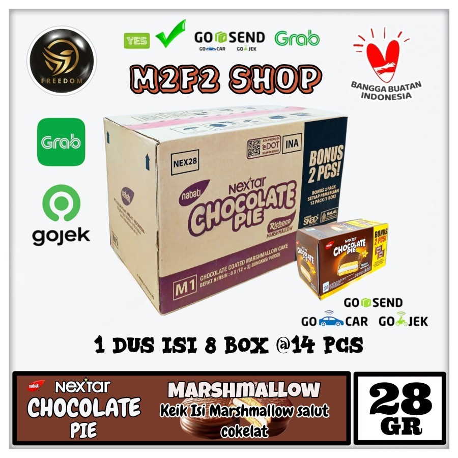 

Nabati Nextar Chocolate Pie Richoco Marshmallow Cake | Kue Kukis Lapis Cokelat - 28 gr Kemasan Karton (Khusus Bluebird/Gosend/Grab)