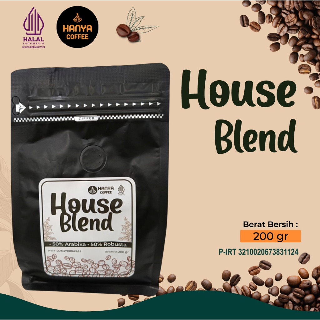 

Espresso House Blend Arabika Gayo Premium 50% -Robusta Premium 50 % Hanya Coffee 200 gram