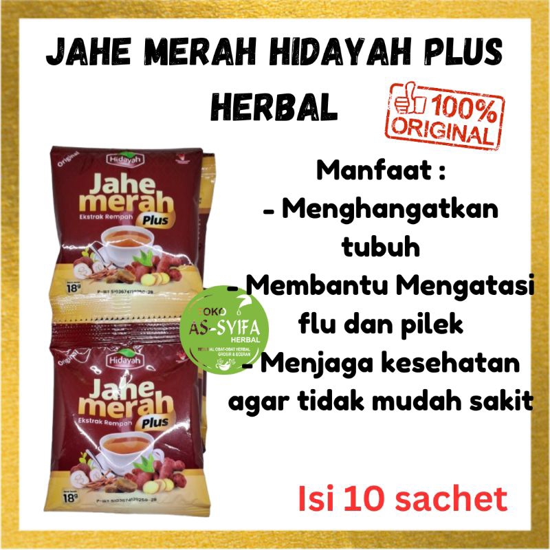 

Jahe Merah Hidayah Plus Habbatusaudah dan Minyak Zaitun isi 10 sachet