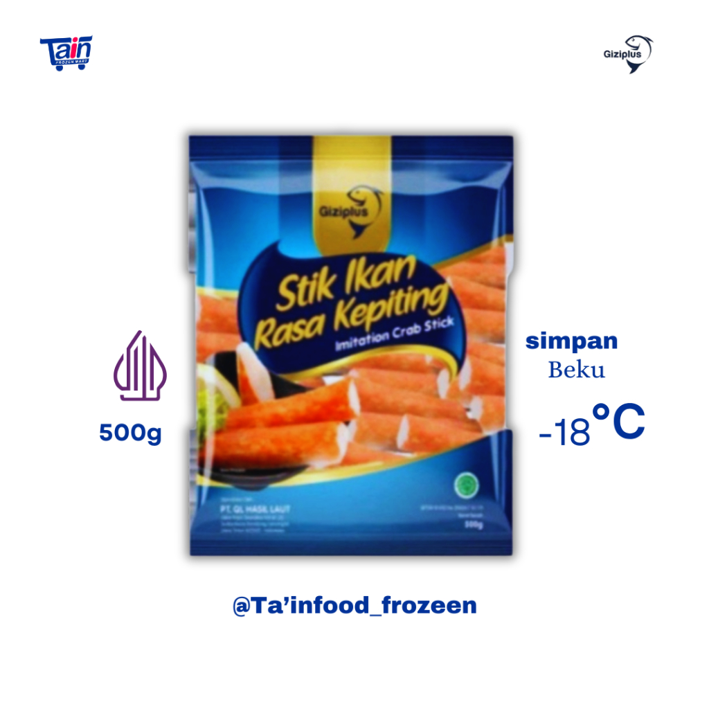 

GIZIPLUS Stik ikan Rasa Kepiting 500g Crab Flavoured Fish Stick