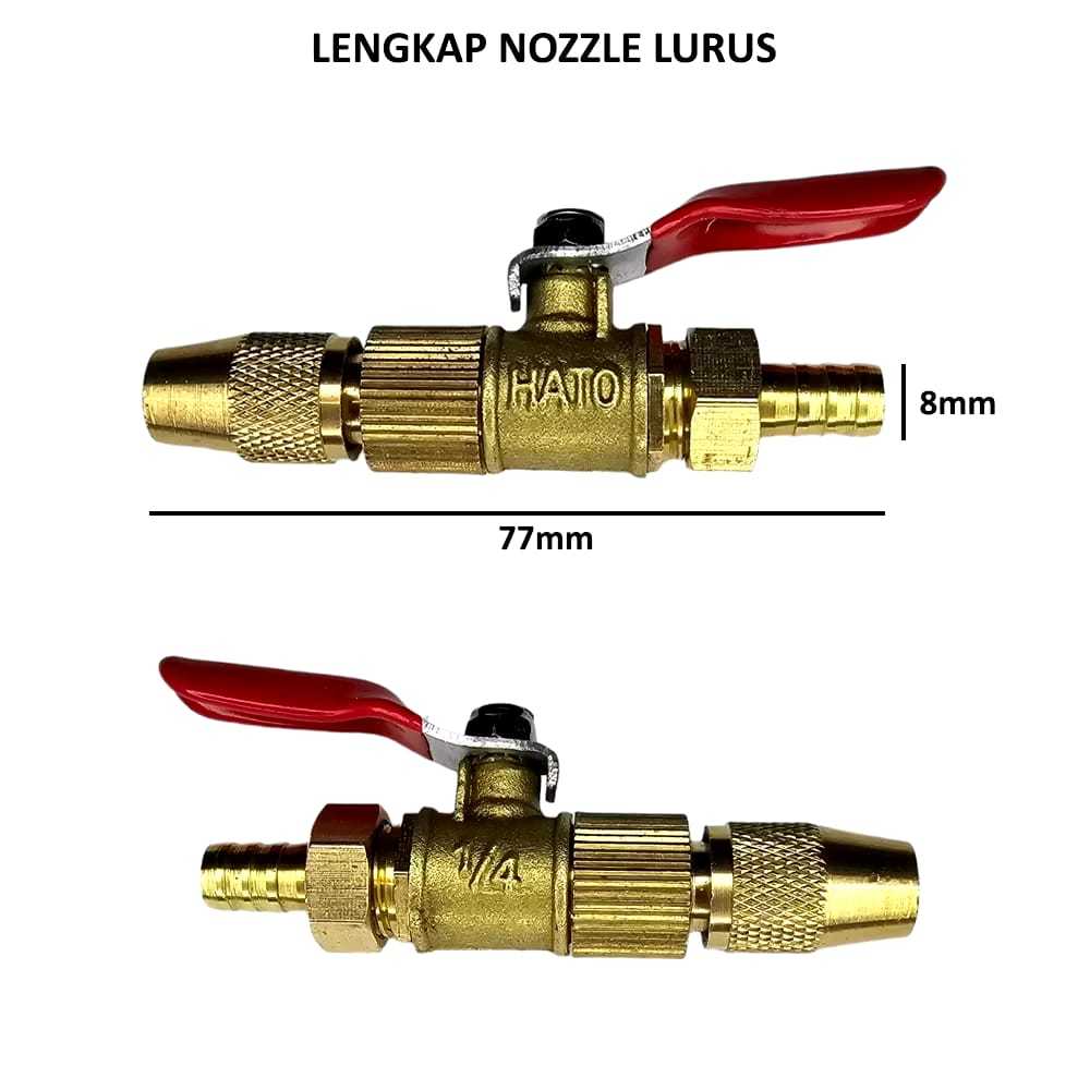 Nozel Kran Steam 1/4" / Valve Stop Setop Kran Valve Steam / Nozel kran Steam cuci ac / Nozzle Kran S