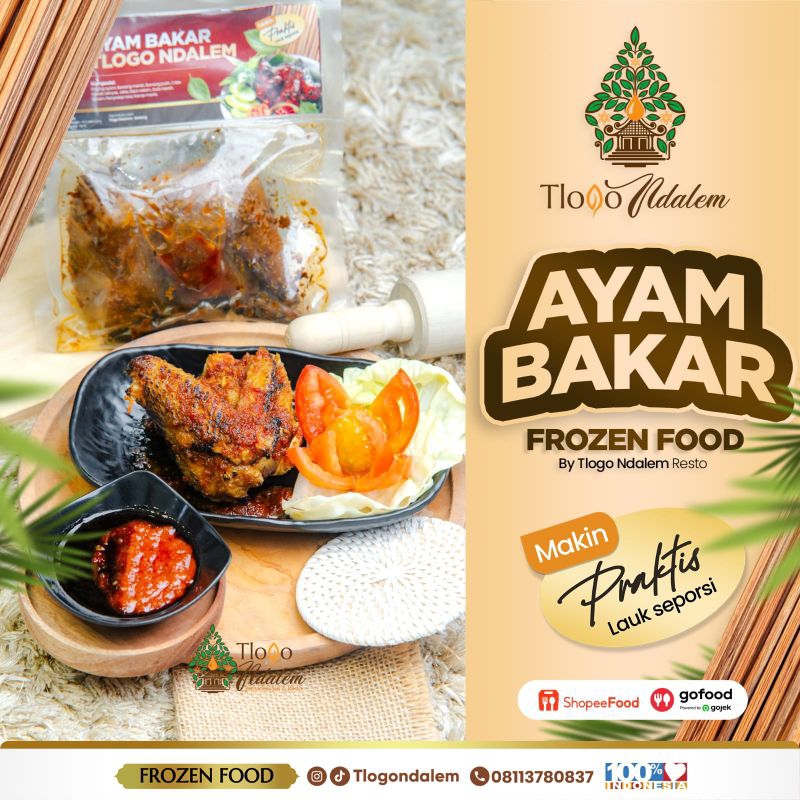 

[FROZEN FOOD] AYAM BAKAR TLOGONDALEM (150GR) LAUK SEPORSI MAKANAN INSTAN SIAP SAJI