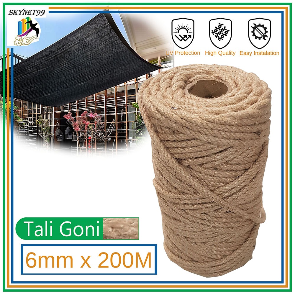 

Tali Goni Pengikat Rami 4Ply 1 Roll 6mm x 200M panjang 200 meter Tali Paranet Net Kuat