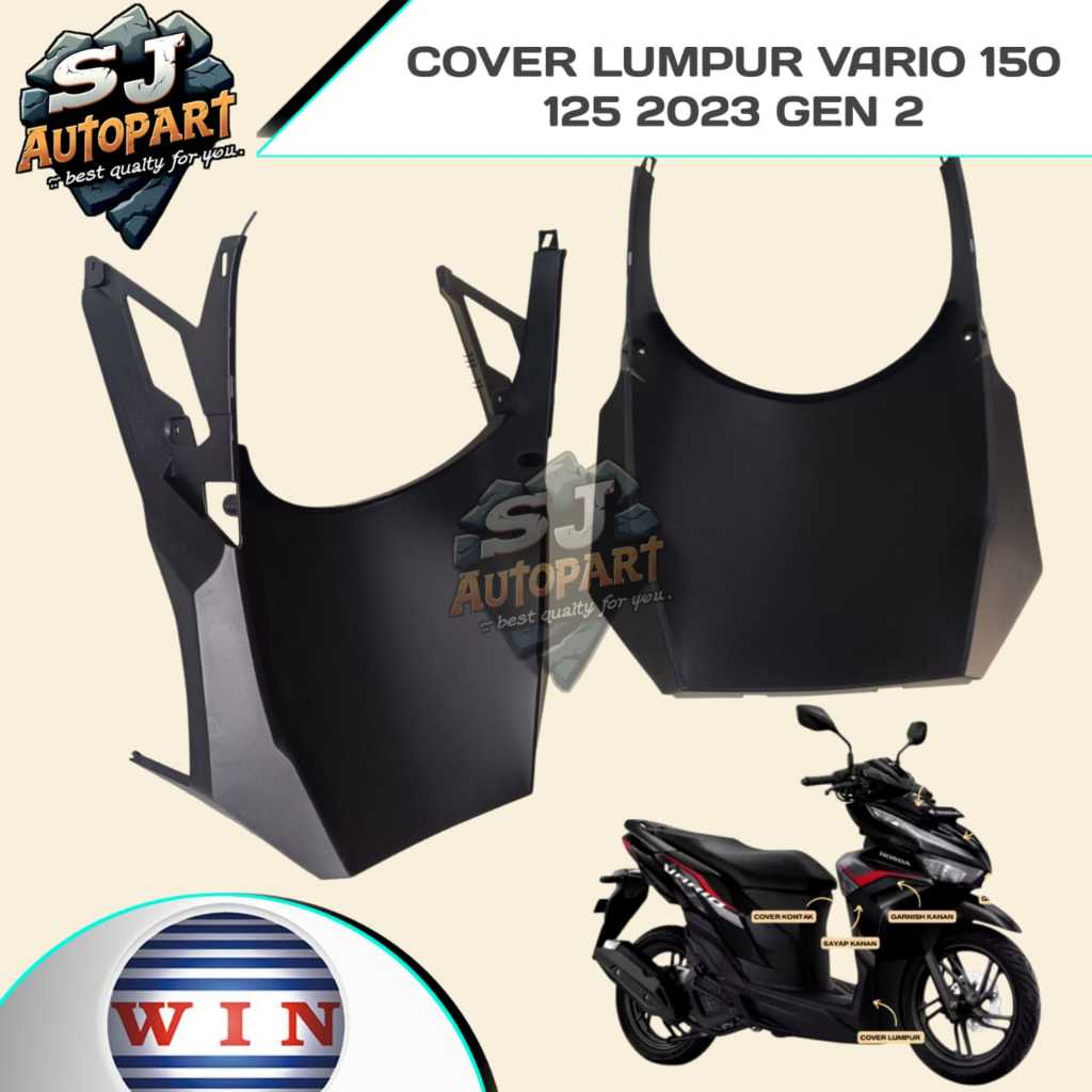 Cover body front lower dek paru lumpur Vario 125 150 led New original 2018 - 2025 WIN