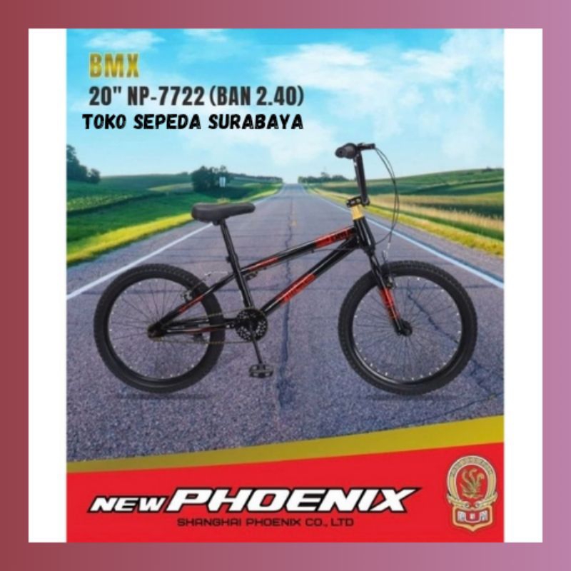 NP 7722 SEPEDA ANAK LAKI BMX PHOENIX 7722 BAN JUMBO 3.0 & BIASA 2.40 UK 20 INCH USIA 8-12 TH BARU
