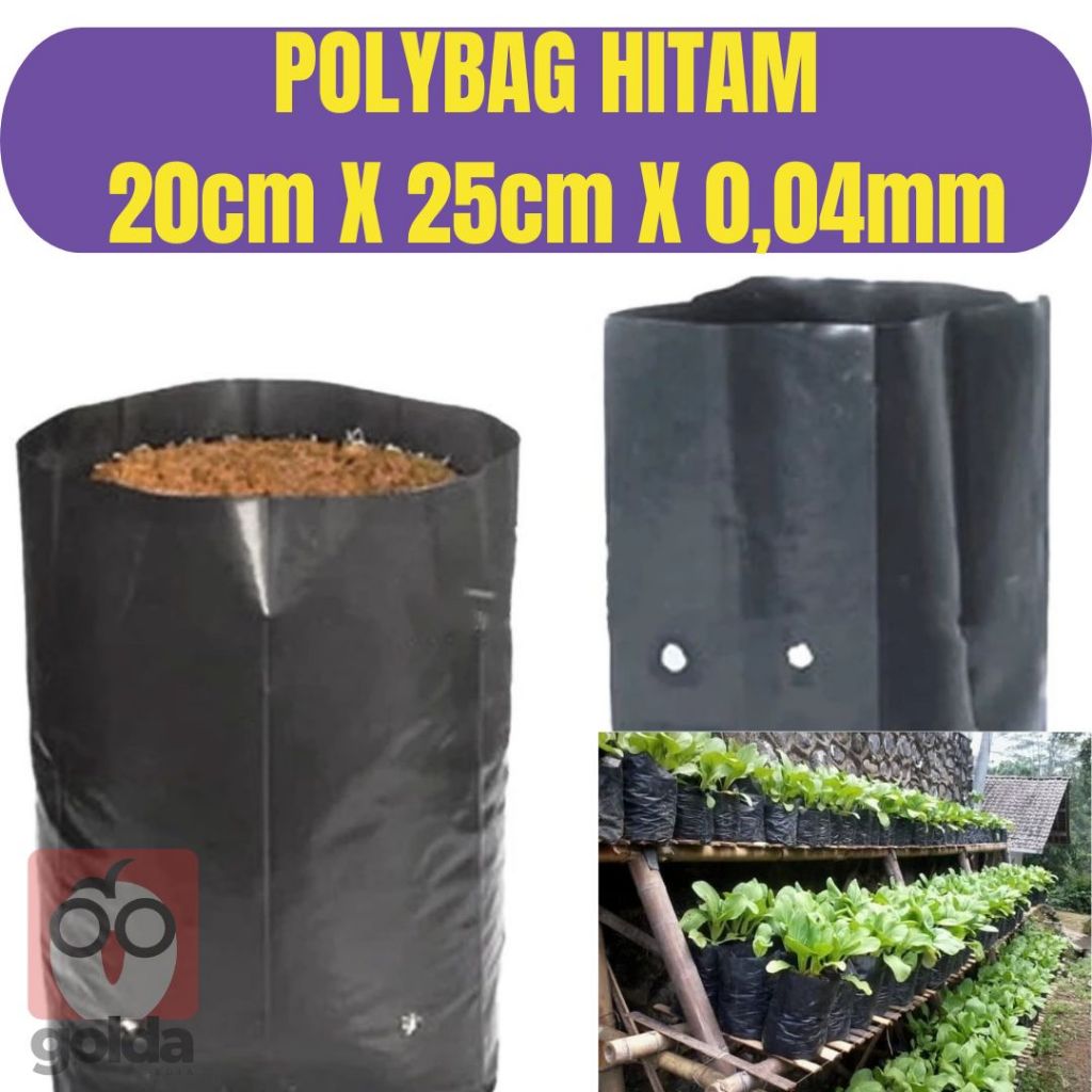 Plastik Polybag Hitam Ukuran 20 cm x 25 cm Perkg | Plastik Polymailer 17/20/25/30/35/40/50/60cm isi 