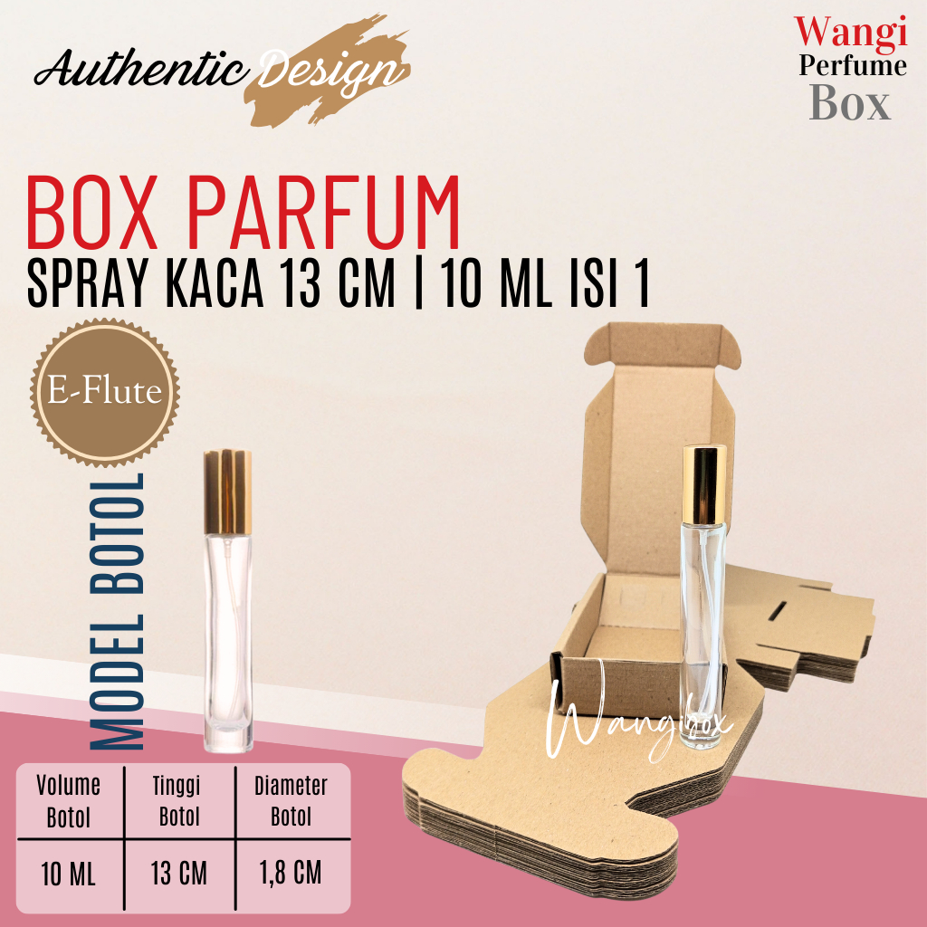 

Wangibox Box Parfum Khusus SPRAY KACA TUTUP EMAS 13CM 10ML ISI 1 E-Flute