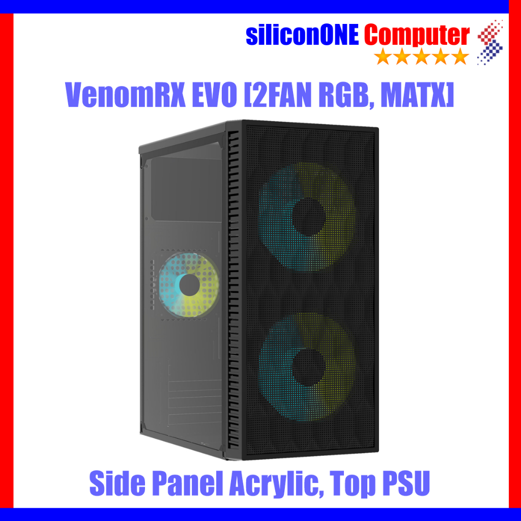 VenomRX Evo 2FAN RGB M-ATX Acrylic Side Panel Case