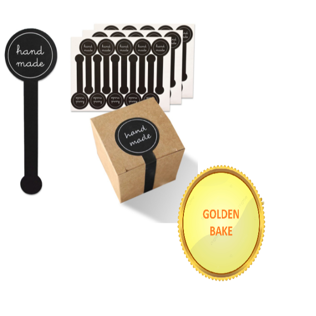 

100pcs 10cm HITAM stiker tq thank you stiker handmade stiker label box dus segel box dus kotak