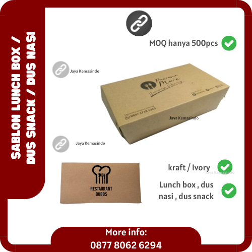 Custom Sablon Lunch Box Belum Rakit | Sablon Paper Box | Custom Lunch box