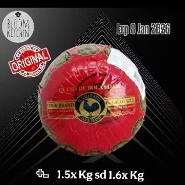 

KEJU EDAM BOLA AYAM EMAS / COCK BRAND HOLLAND / 1.5X KG SD 1.6X KG