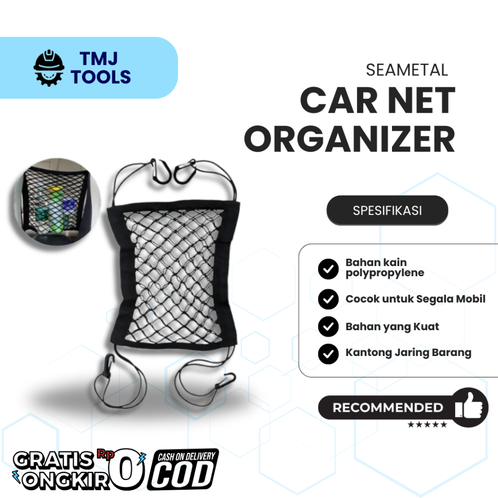 Jaring Mesh Penyimpanan Barang Mobil Net Organizer Tempat Simpan Barang Mobil Motor