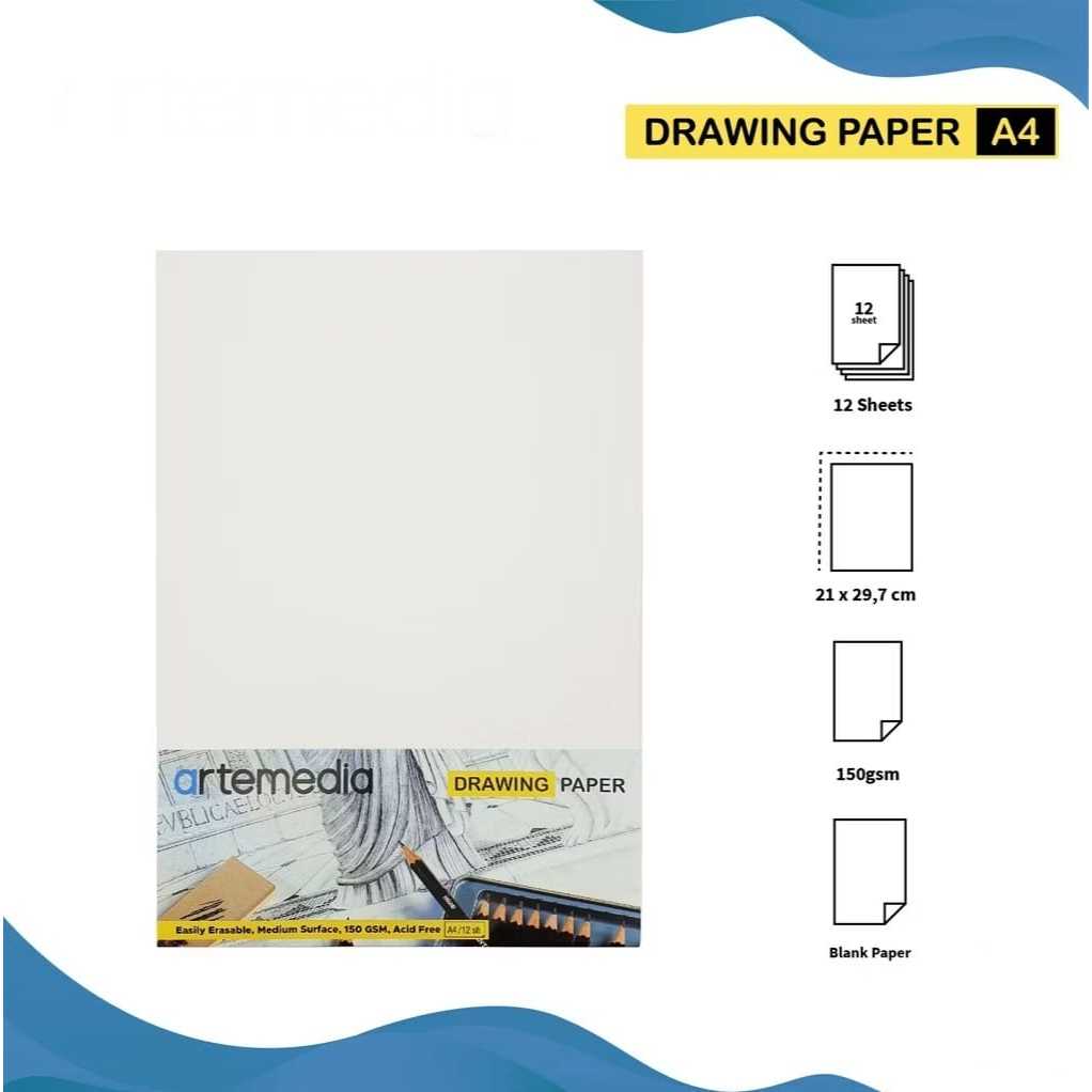 

Gramedia Tunjungan : Artemedia A4 Drawing Paper 150gsm 12sh