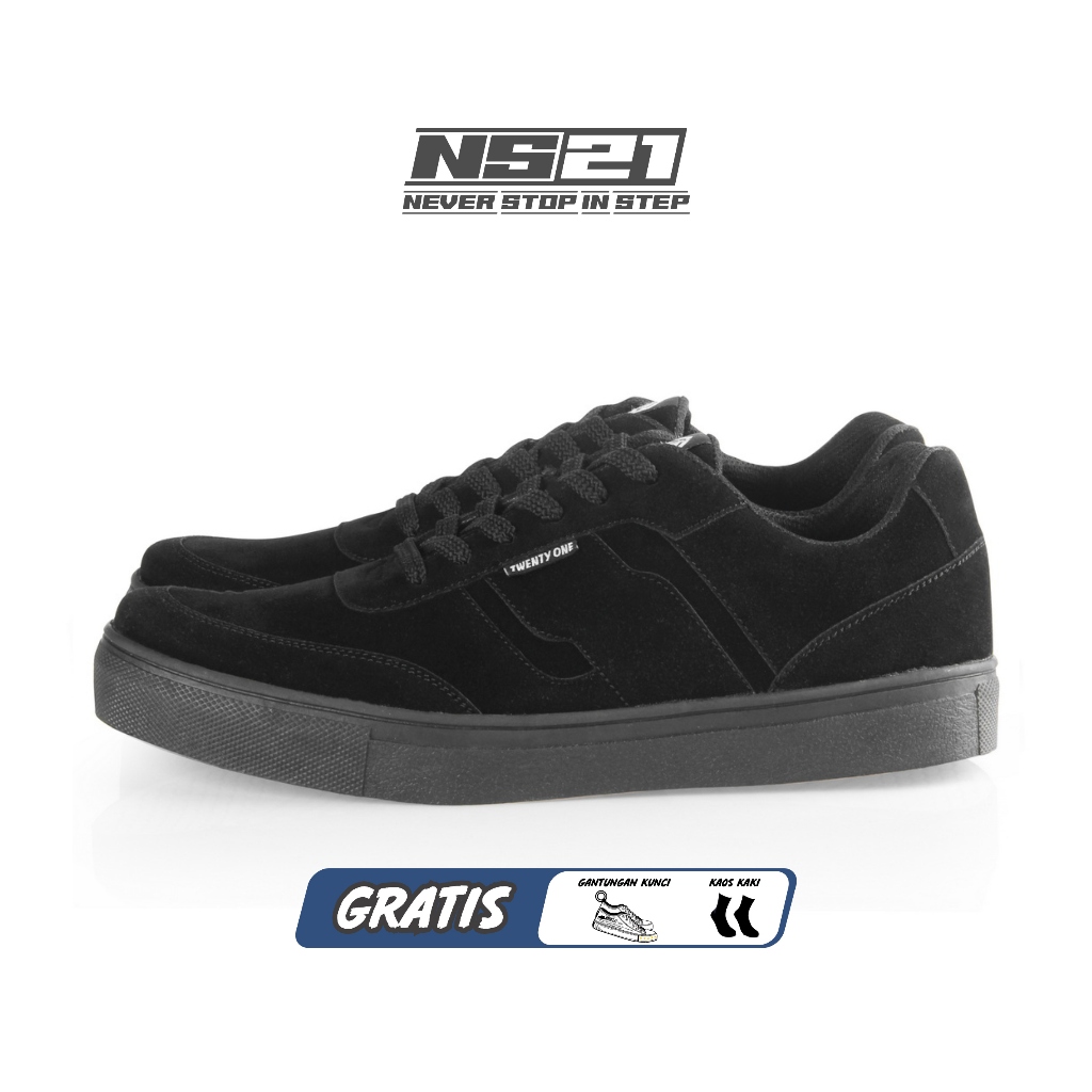Sepatu Pria Suede Full HItam Ns Twenty One