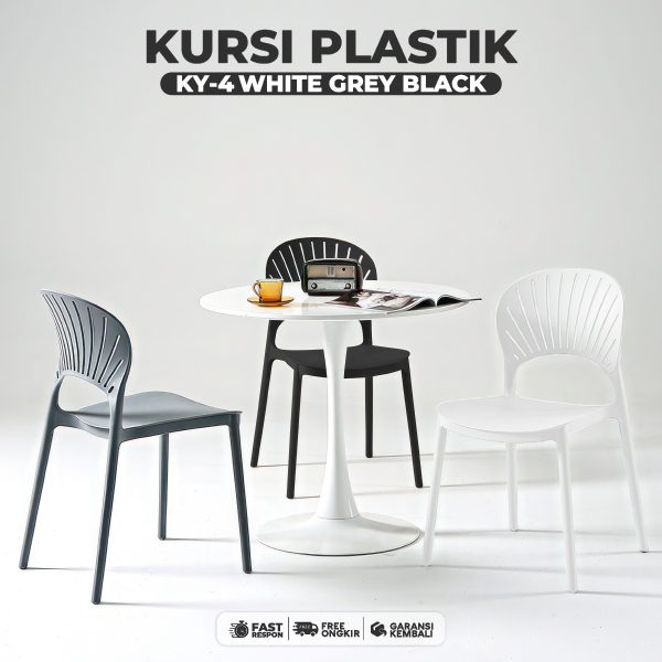 MYMY.SURABAYA Kursi Plastik/Kursi Kantor/Kursi Belajar/Kursi Teras/Kursi Santai/Kursi Kerja KY-4 Bis
