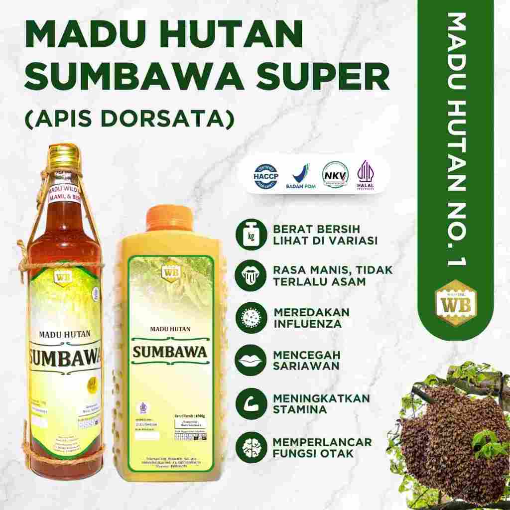 

WB Wild Bee - Madu Sumbawa Super / Lebah Apis Dorsata -Wild Bee - Beli 10 Gratis 1