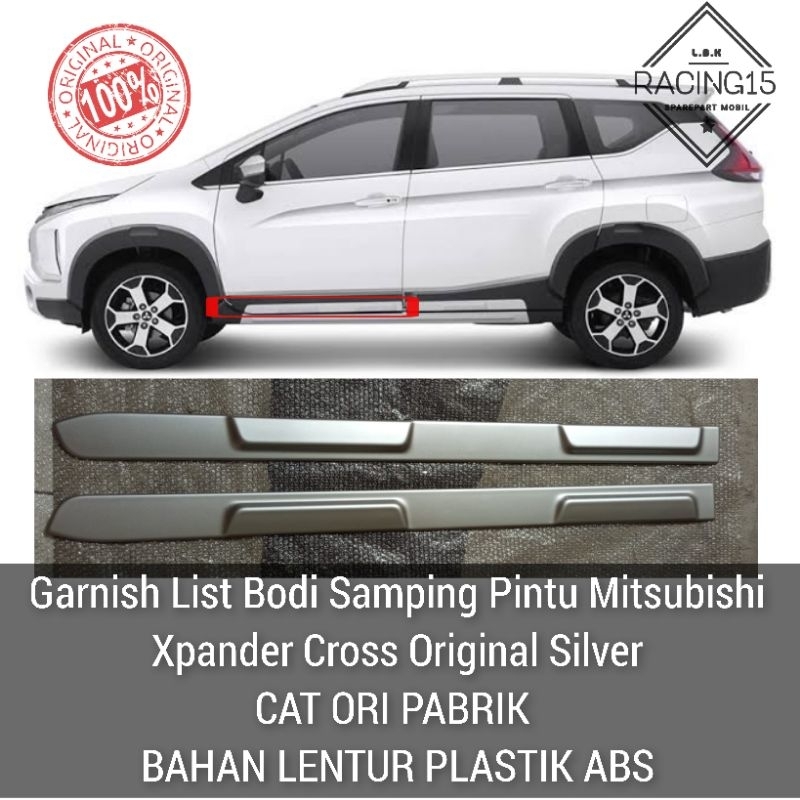 Garnish List Bodi Samping Pintu Mitsubishi Xpander Cross Original Silver