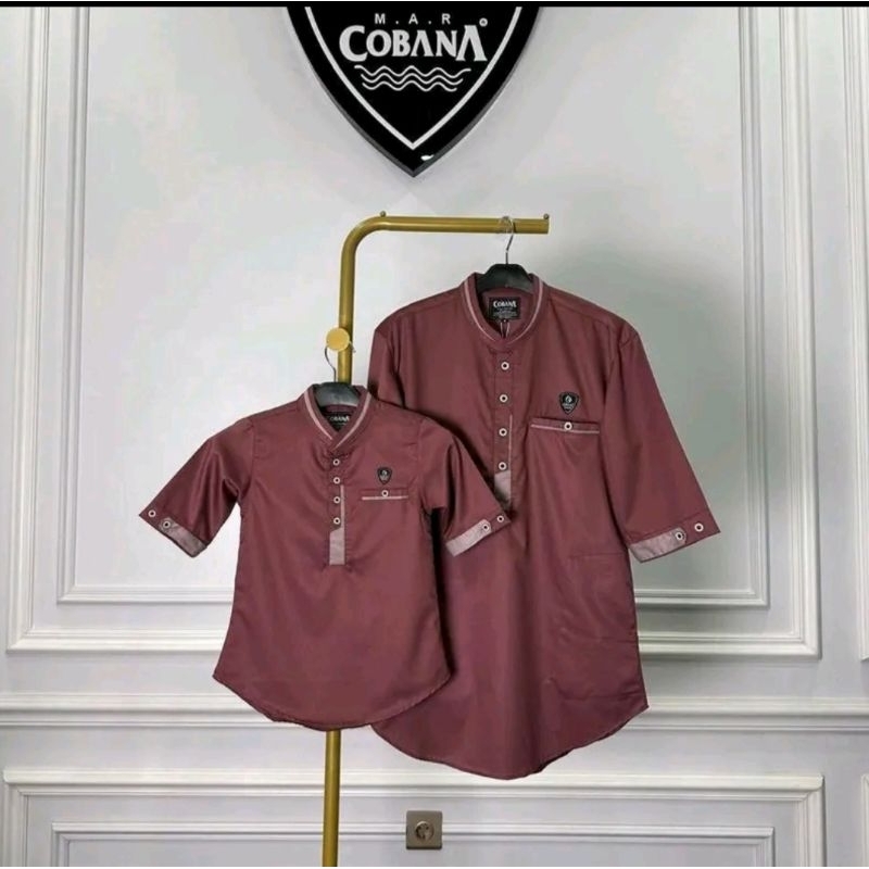Cobana_Baju Koko kurta Cobana couple ayah dan anak pria warna ROSE TAUPE