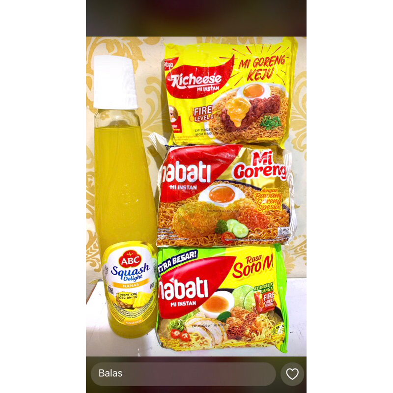 

PAKET SEMBAKO / PAKET MUNGGAHAN SIRUP ABC + 3 BUNGKUS MIE