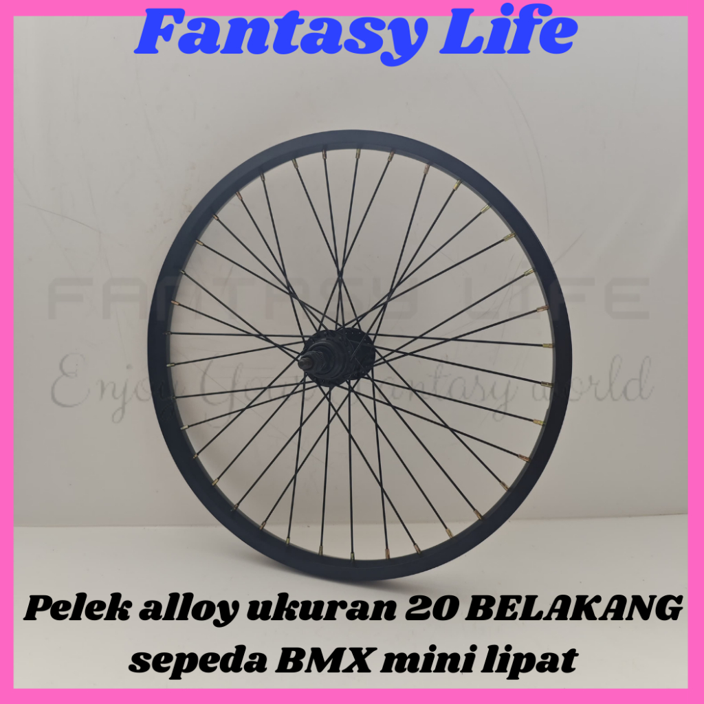 Fantasy Pelek velg ukuran 20 murni sudah di stel BELAKANG saja alloy 36 hole sepeda BMX, Lipat, Mini