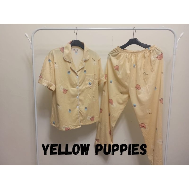 BAJU TIDUR WANITA | BAJU TIDUR REMAJA | BAJU TIDUR KEMEJA | PIYAMAS | PAJAMAS | BAJU TIDUR KUNING | 