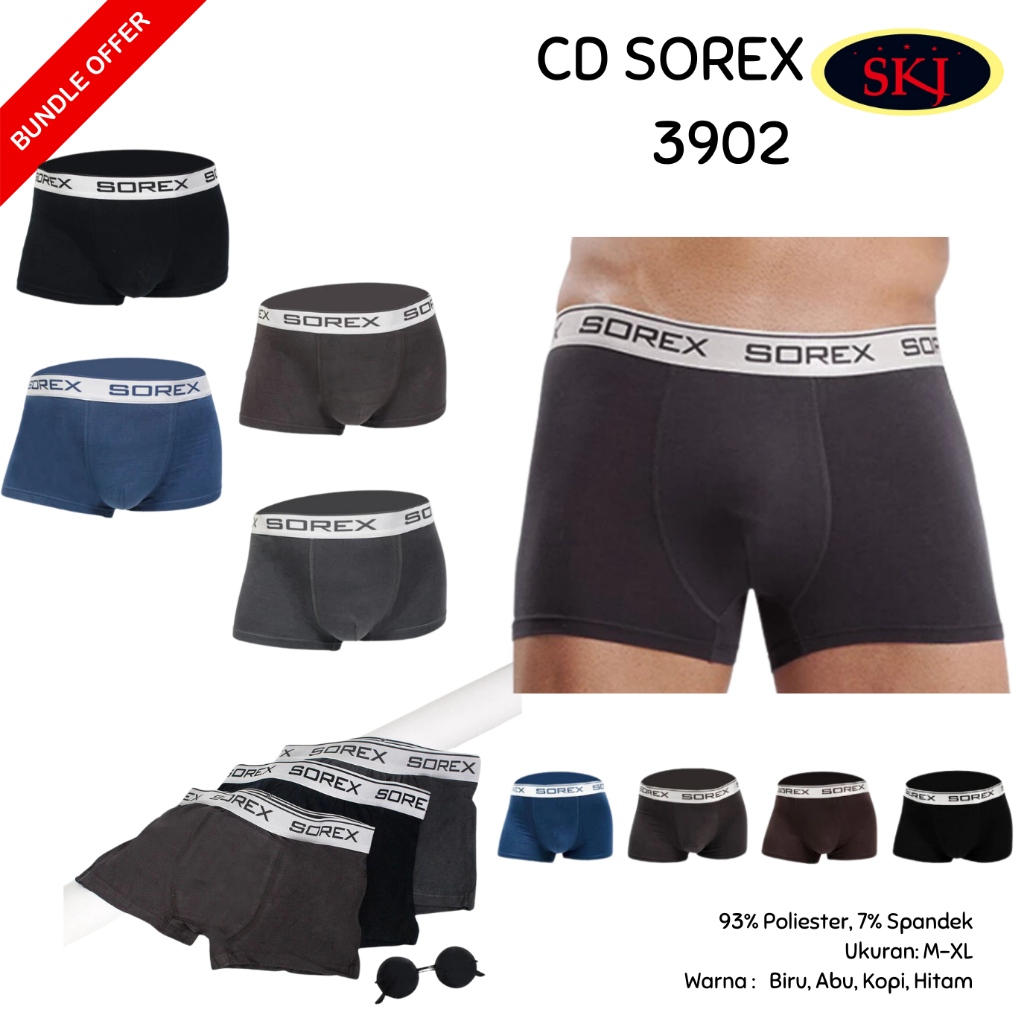 [ISI 2] CD Pria SOREX 3902 / CELANA DALAM Pria Boxer Cowok / Pakaian Dalam Pria