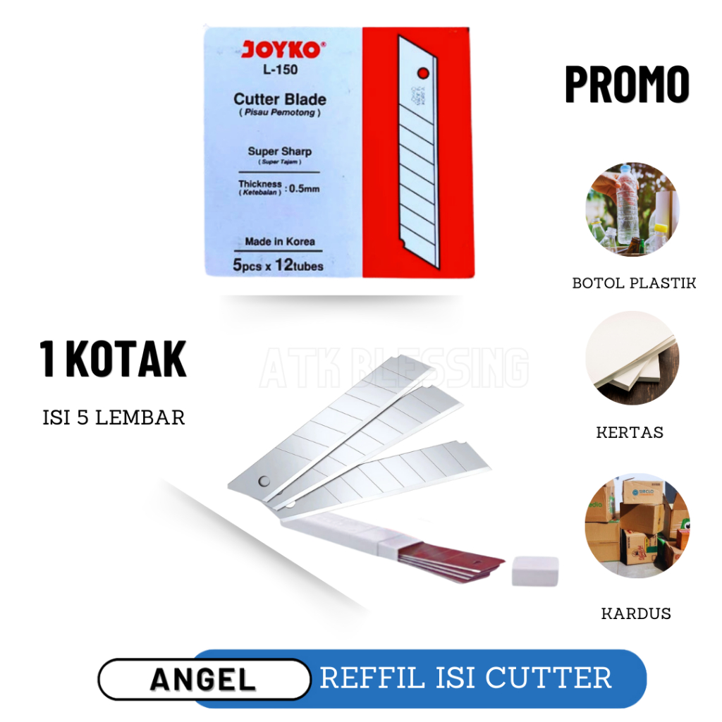 

Isi Cutter Besar JOYKO L-150 (Tube) / Reffil Cutter Joyko Besar L - 150 / Isi Cutter / Karter / Cod / Atk Blessing