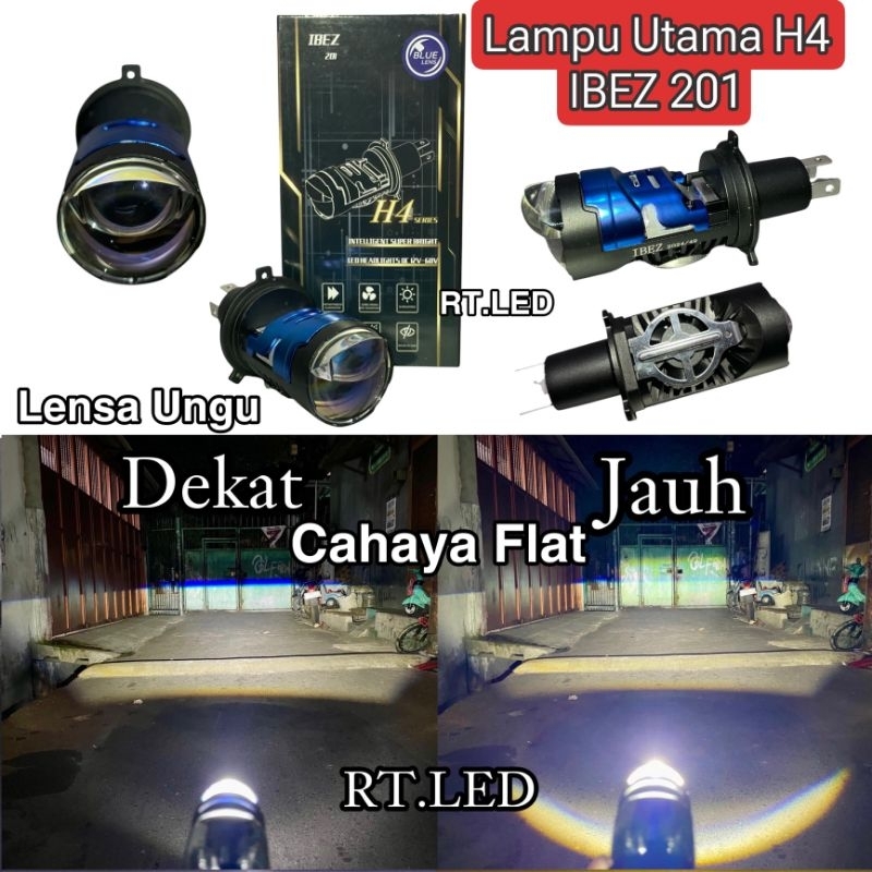 IBEZ 201 - Lampu utama H4 LED Purple Lens