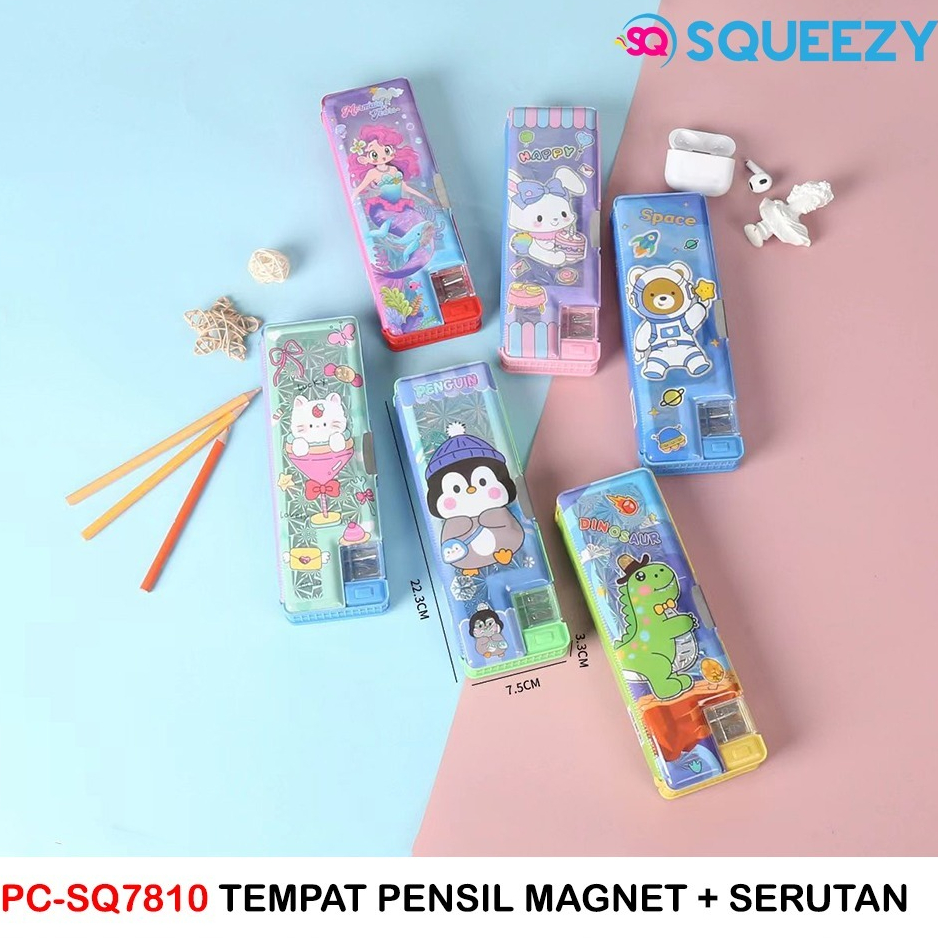 

Tempat Pensil Magnet Karakter 2 Sisi + Rautan / Kotak Pensil