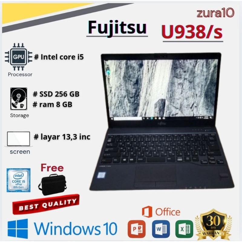 Fujitsu lifebook u938/s i5 gen 8|| mu937 i5 gen 7||ram 8 GB ||SSD 256 GB