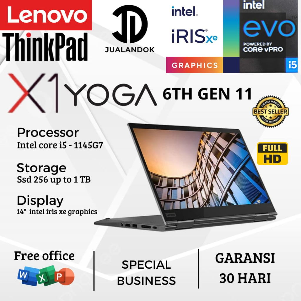 Laptop Lenovo ThinkPad X1 Yoga 6th vPRO Core i5 Gen 11 - RAM 8GB - SSD 1TB - 14 inch - Full HD - Inc