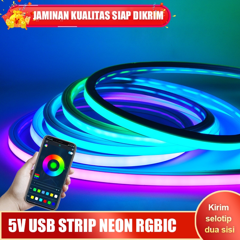 Lampu LED RGB 5 Volt Remote Control dan Antarmuka USB Bluetooth Ambient Light Strip 2-5 meter