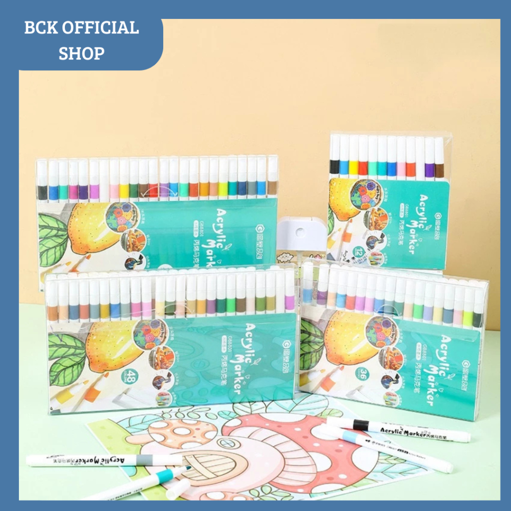 

BCK ACRYLIC MARKER SET SPIDOL / SPIDOL AKRILIK / CAT AKRILIK 12 WARNA