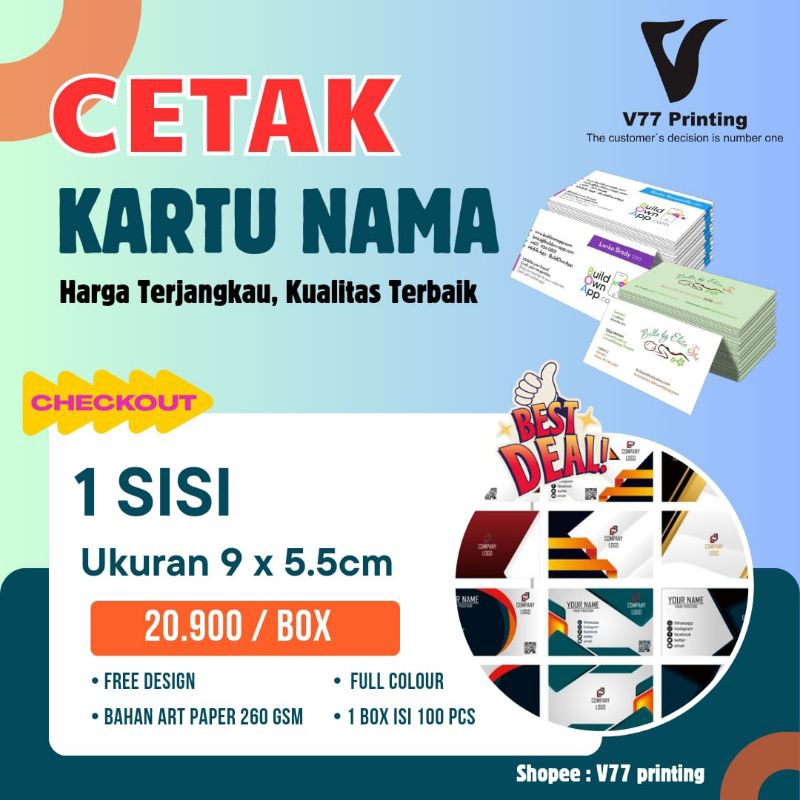 

Kartu Nama isi 100 lembar free desain
