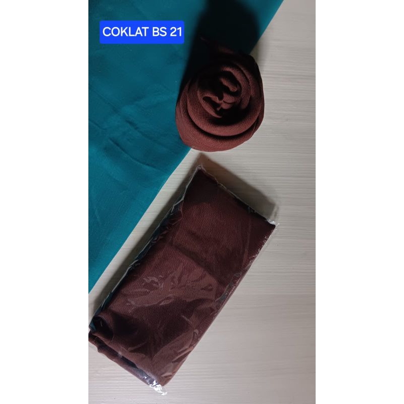 Jilbab segi empat hijab bella square bahan polycotton kerudung warna Coklat BS-21