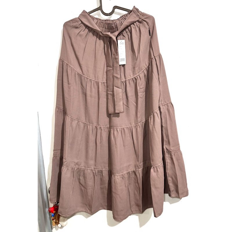 Rok Panjang Warna Mocca atao Milo- Coksu All Size Full Karet